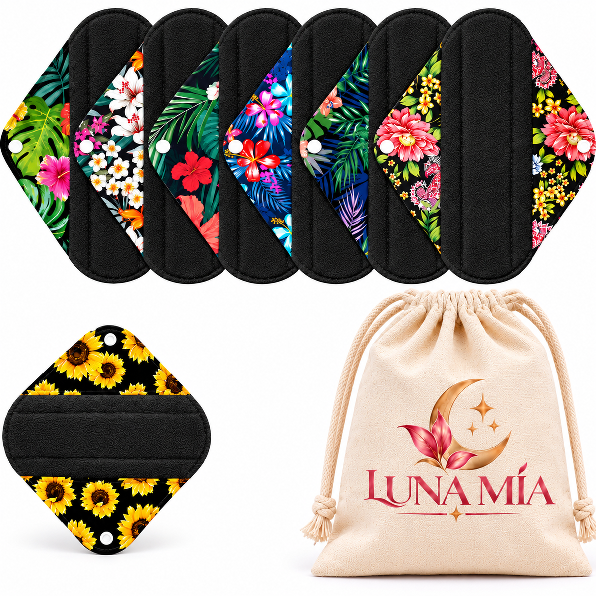 Kit de Toallas Menstruales Reutilizables con Protección Antifugas