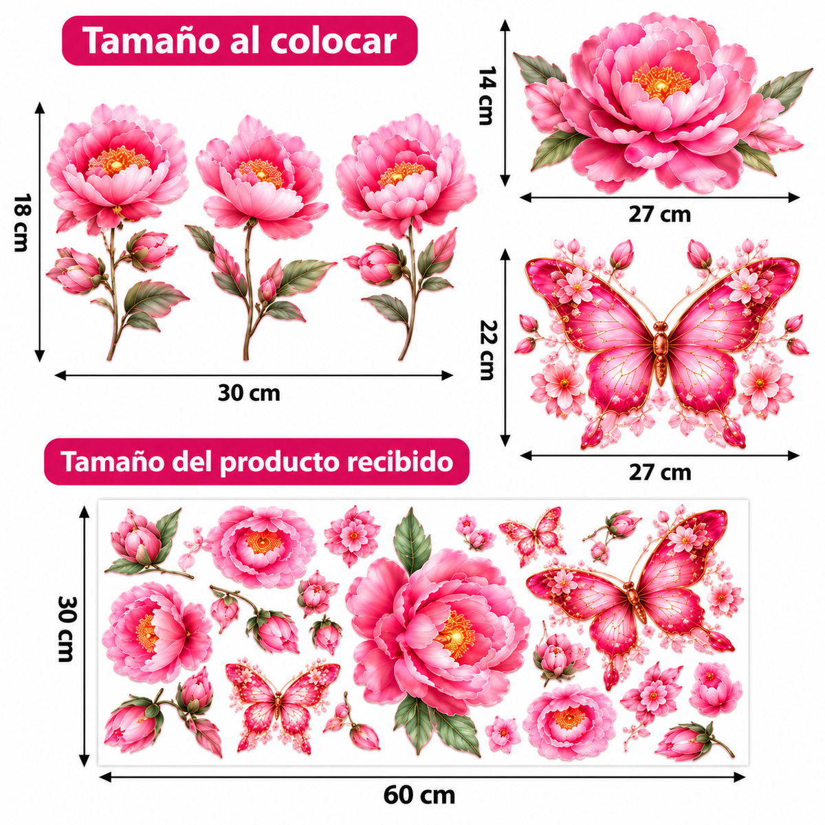Adhesivos Florales Decorativos para Inodoro