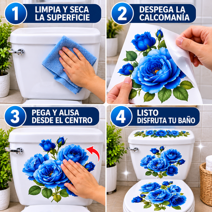 Adhesivos Florales Decorativos para Inodoro