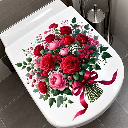 Adhesivos Florales Decorativos para Inodoro